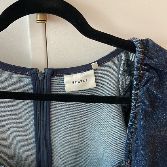 Gestuz Denim Puff Sleeve Dress - Picture 5 of 7
